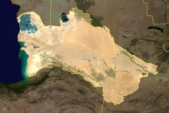 Снимок Туркменистана со спутника