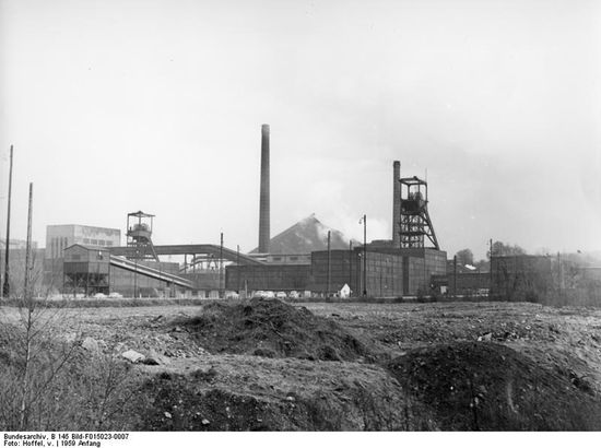 Добыча угля на шахте Reden в 1959 году