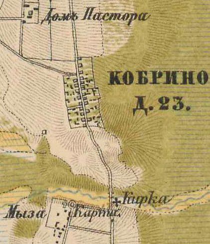 План деревни Кобрино. 1885 г.