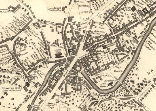 Карта городского центра в 1819 г.