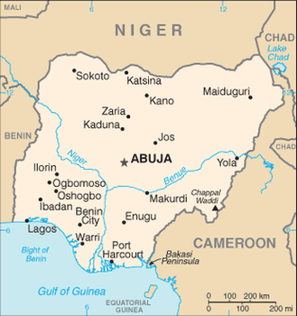 Абуджа на карте Нигерии