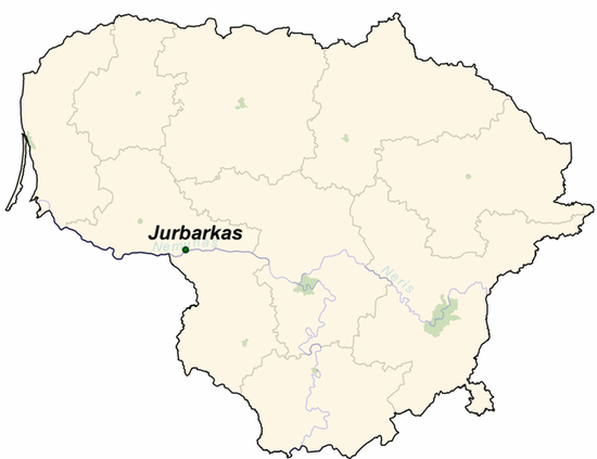 Юрбаркас на карте Литвы