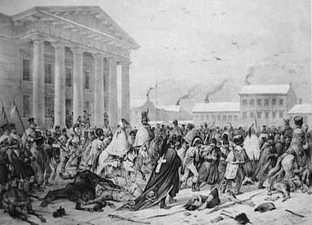 Ян Дамель. Бегство французской армии в 1812 году на площади у Ратуши