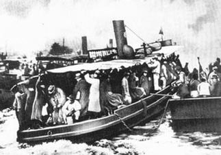 Прибытие русских эмигрантов в Шанхай (фото из газеты «Шанхайская заря» № 1307 от 23 февраля 1930)