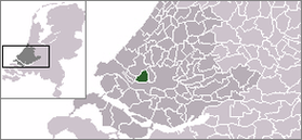 Расположение общины Влардинген на карте Нидерландов