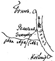 Рисунок из письма Тургенева П. В. Анненкову 27 июня (9 июля) 1857 года