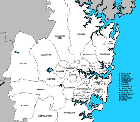 Районы местного самоуправления Сиднея
