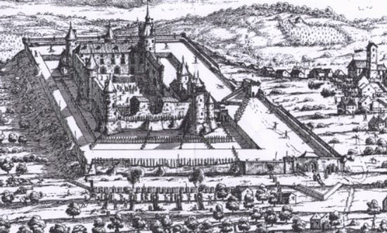 Замок Муаян на гравюре XVII века.