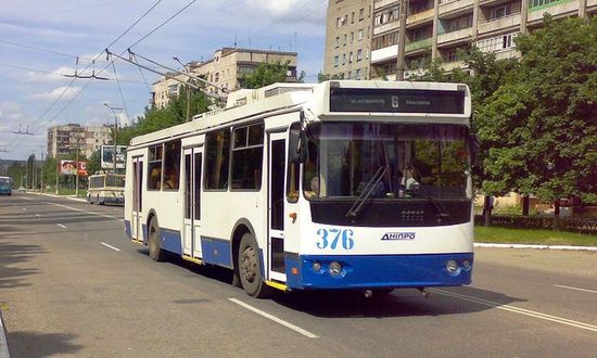 Троллейбус № 376 на ул. Гмыри, маршрут № 6