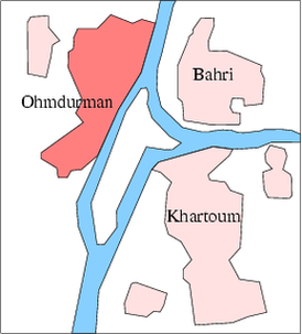 Карта Омдурмана, Хартума и Бахри