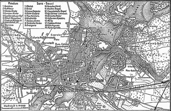 Историческая карта Потсдама (1888)