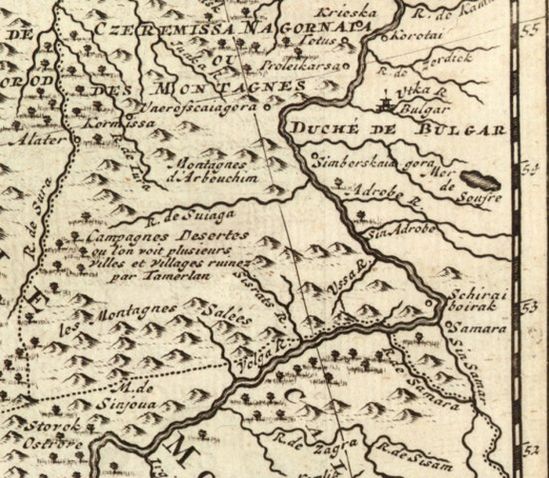 Ширяев Буерак на карте 1729 года.