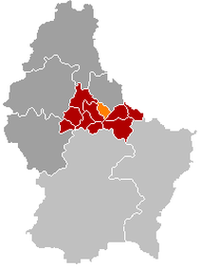Оранжевый цвет - коммуна Дикирх (Люксембург), красный - кантон Дикирх.