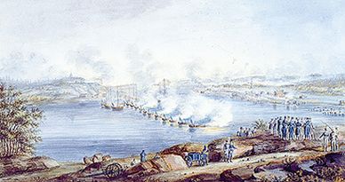Картина XIX века, изображающая битву при Ратане