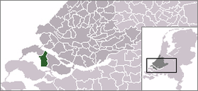 Расположение общины Дирксланд на карте Нидерландов