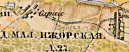 План деревни Малая Ижора. 1885 г.