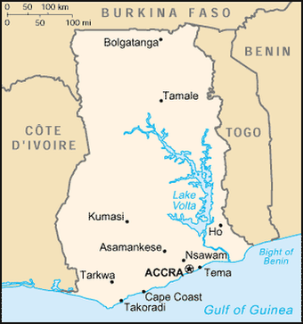Карта Ганы