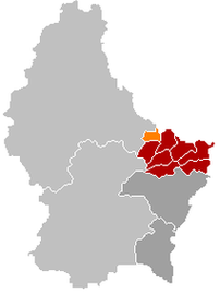 Оранжевый цвет - коммуна Бофор (Люксембург), красный - кантон Эхтернах.