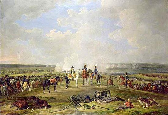 Наполеон и его войска под Бешенковичами 24 июля 1812.   Худ. Альбрехт Адам