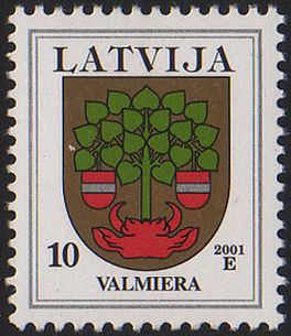 Почтовая марка 2001 года — герб города