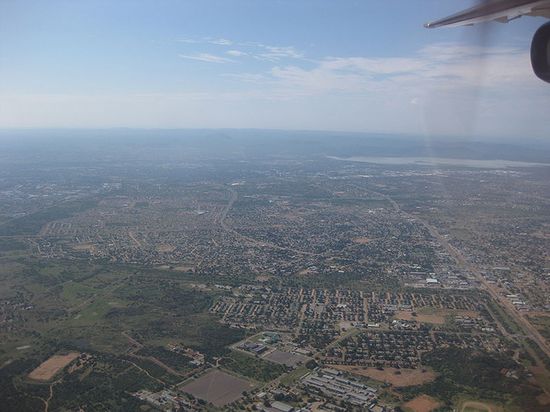 Снимок Габороне с воздуха.