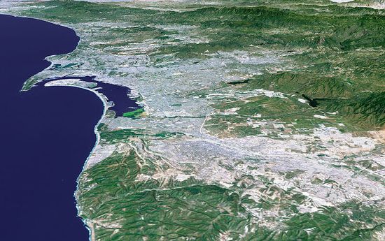 Трёхмерная географическая карта городов Сан-Диего — Тихуана