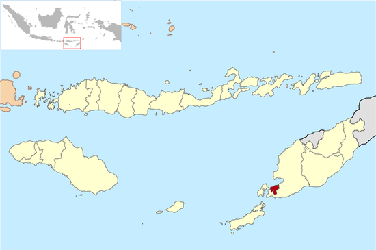 Расположение Купанг в Восточном Малых Зондских островов.