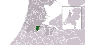 Расположение общины Амстелвен на карте Нидерландов