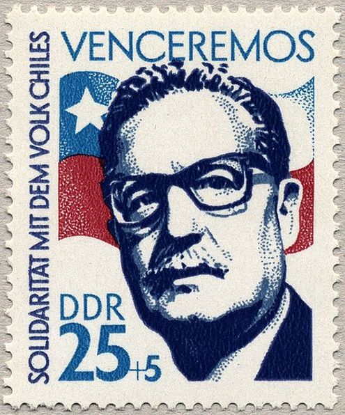 Сальвадор Альенде на марке ГДР