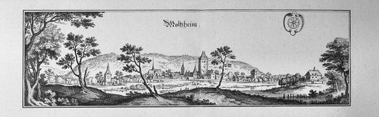 М. Мериан: Вид на Мольсайм в 1640 г.
