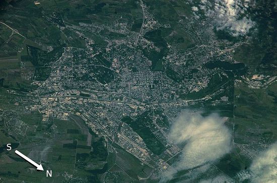 Снимок Кишинёва со спутника (фото NASA)