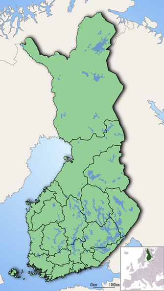 Провинции / области Финляндии согласно новому административно-территориальному делению (2010 год)