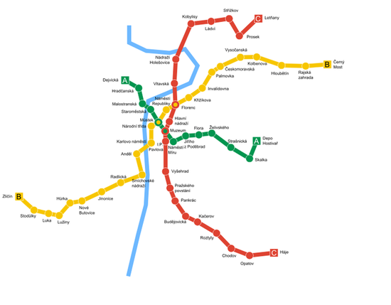 Схема линий метрополитена