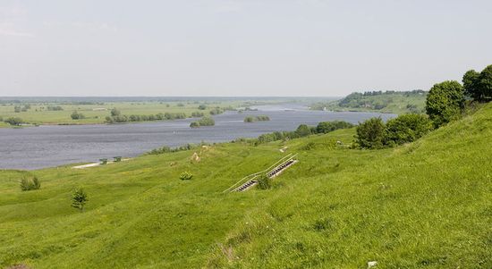 Вид на Оку вниз по течению в сторону Кузьминского