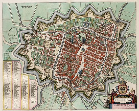 Исторический план Гронингена, 1652 год