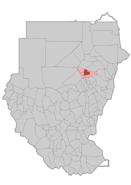 Положение района Северный Хартум на административной карте Судана