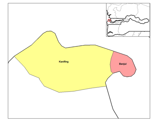 Округ Канифинг на карте района Банжул