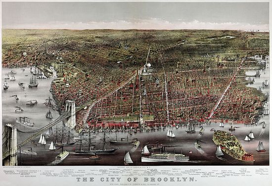 Бруклин. Карта Курье и Ива, 1879.