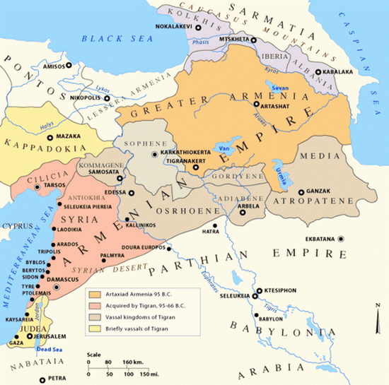 Арташат на карте Великой Армении