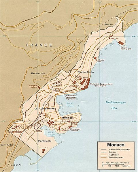 Карта Княжества Монако