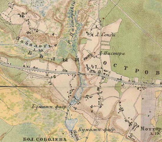 План деревни Белоостров. 1885 г.