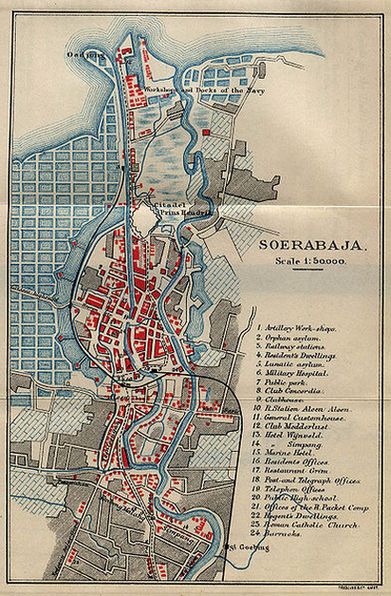 Карта Сурабаи конца XIX века