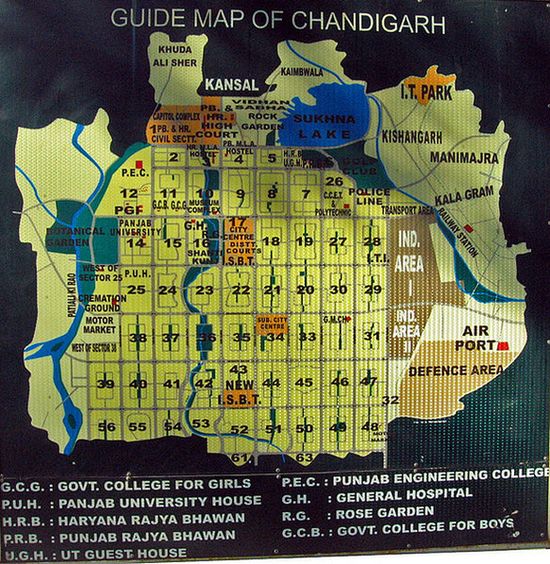 Карта Чандигарха