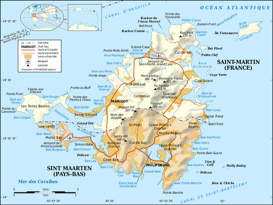 Карта острова Святого Мартина