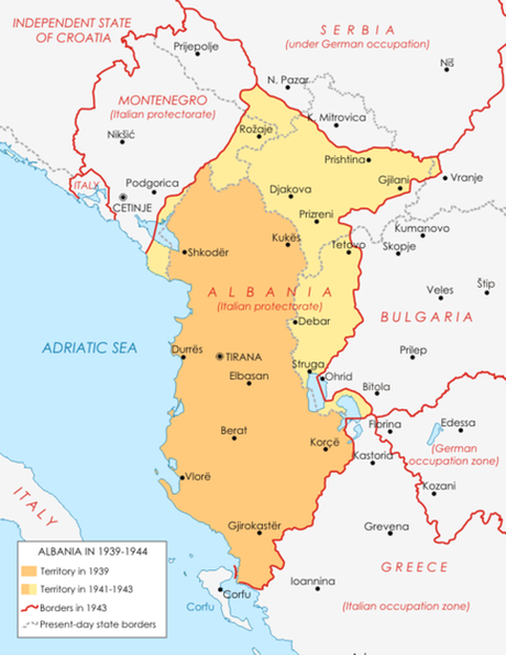 В состав Великой Албании, созданной в августе 1941 года, входили Метохия и центральное Косово