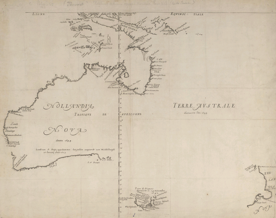Карта Новой Голландии, датируемая 1644 годом.