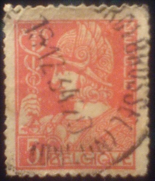 Старинная бельгийская почтовая марка