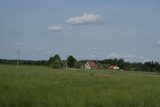 Вид на Завишино со стороны деревни Гута