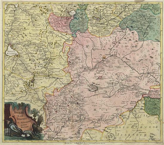 Карта Московской губернии, 1745.