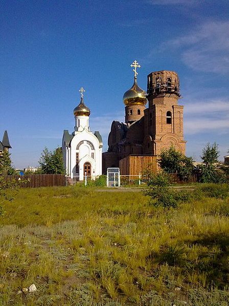 Строящийся православный храм в Кызыле
